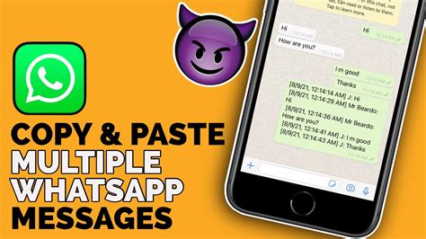 how to copy and paste a whatsapp message on iphone