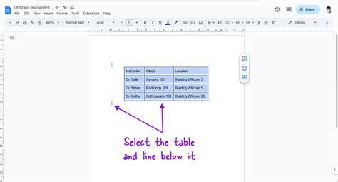 how to copy and paste an entire table in google docs