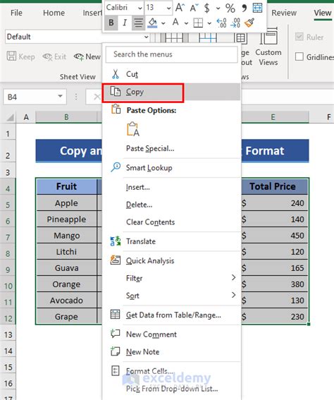 how to copy and paste from excel to word without formatting