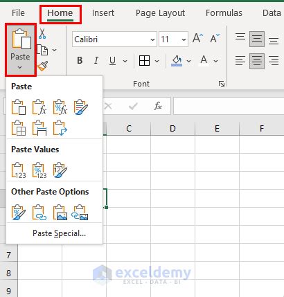 how to copy and paste in excel without changing the format