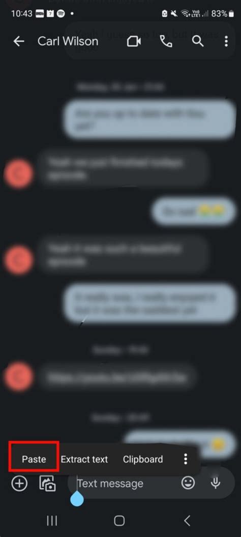 how to copy and paste on google text messages