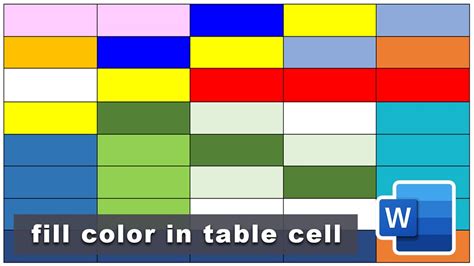 how to copy colour in word table
