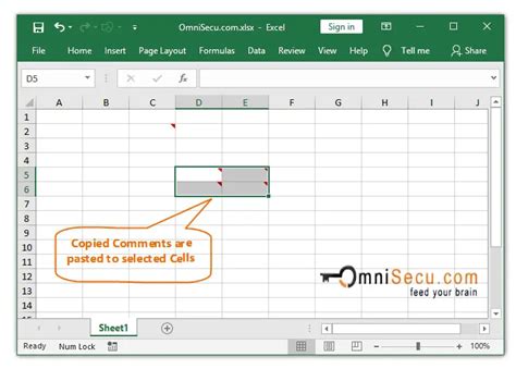 how to copy comments from excel cell