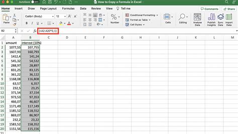 how to copy data in excel with formula