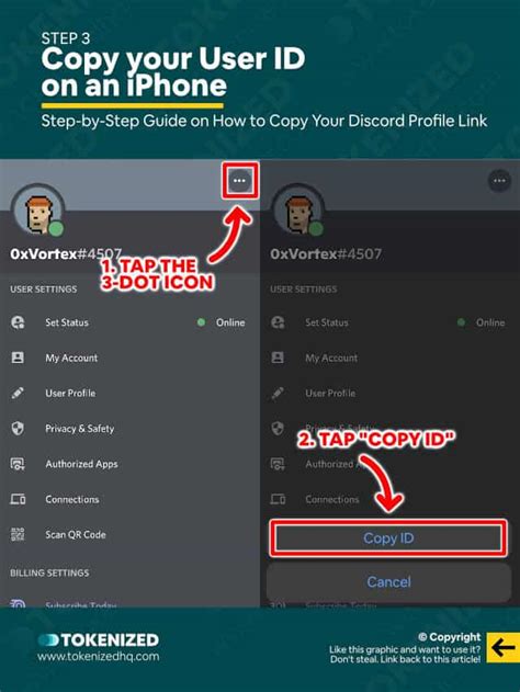 how to copy discord profile link on iphone