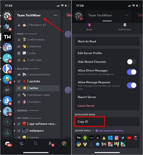 how to copy discord server link on mobile