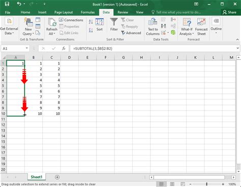 how to copy down a certain number of rows in excel