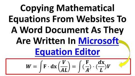 how to copy equation in word