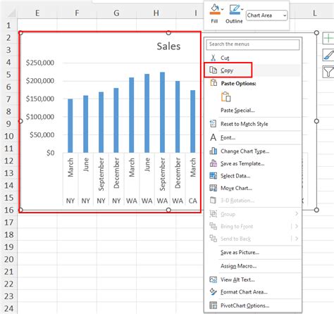 how to copy excel chart to word and lock it