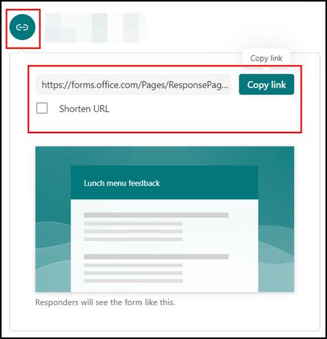 how to copy form link in microsoft forms