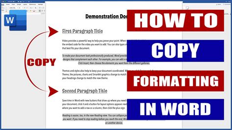 how to copy format in word doc