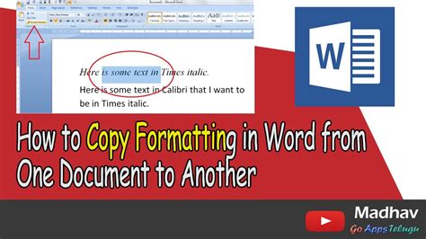 how to copy format in word to another document