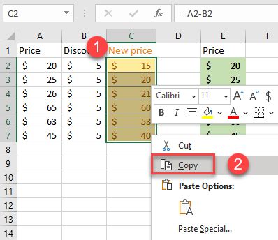 how to copy formula without formatting in excel