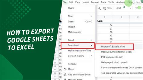 how to copy google sheets to excel