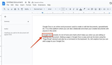 how to copy heading link in google docs