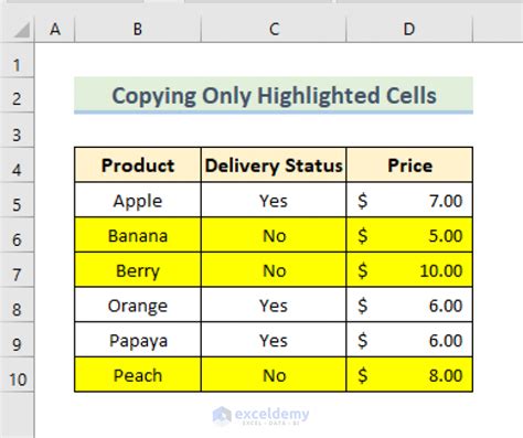 how to copy highlighted cells in excel to another sheet