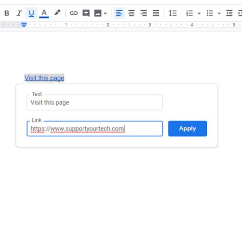 how to copy link into google docs