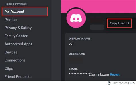 how to copy my user id on discord