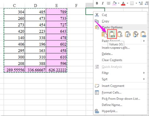 how to copy number in excel without formula