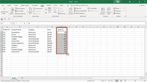how to copy numbers in excel