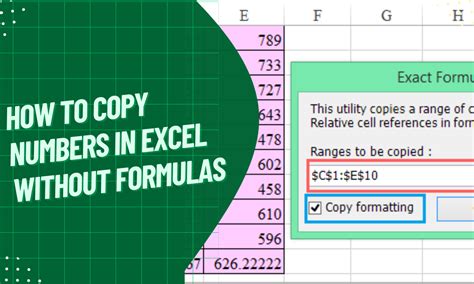 how to copy numbers in excel without sequence