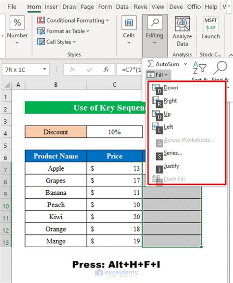 how to copy one cell down a column in excel