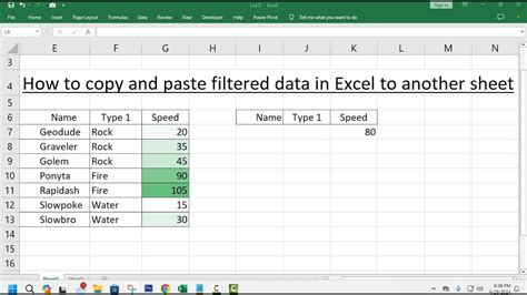 how to copy only filtered data in excel to another sheet