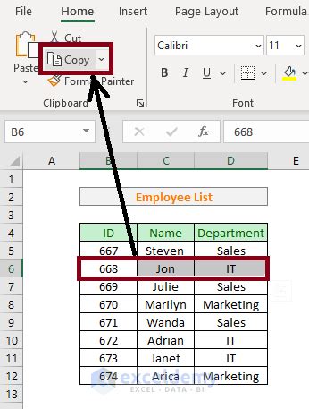 how to copy rows in excel
