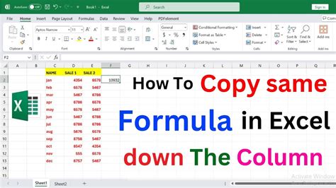 how to copy same name in excel down the column