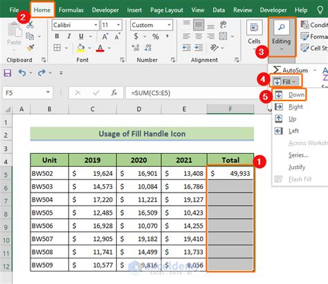 how to copy text down in excel