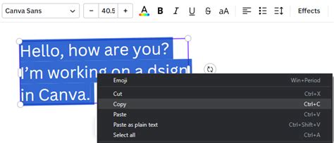 how to copy text from image canva