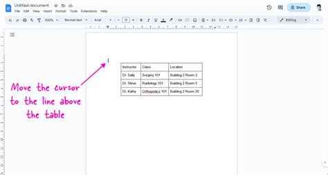 how to copy whole table in docs
