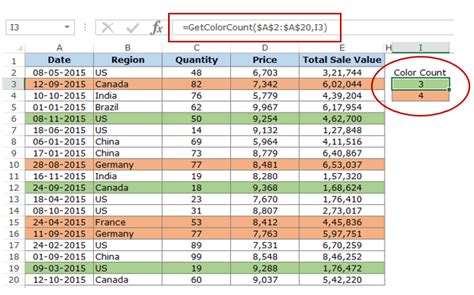 how to count background color cells in excel