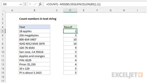 how to count both text and numbers in excel