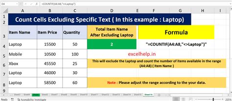 how to count cells with text in excel excluding hidden cells