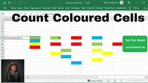 how to count color in excel