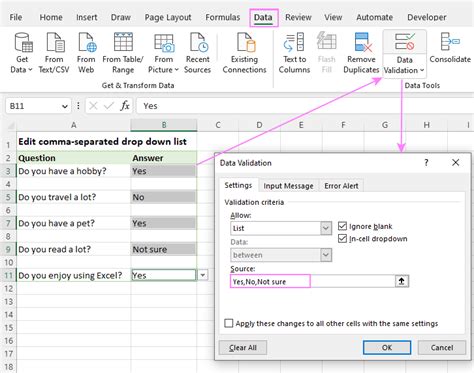 how to count data from drop down list in excel