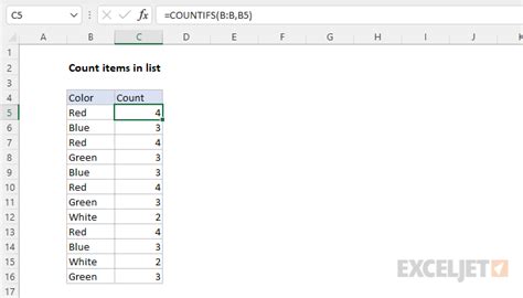 how to count elements in excel