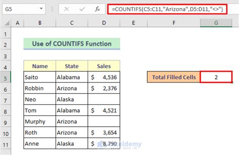 how to count filled cells in excel using formula