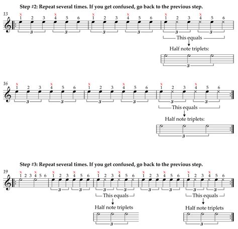 how to count half note triplets in 4 4