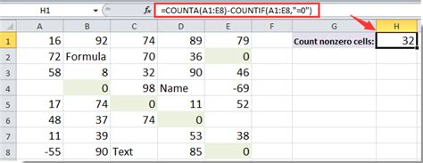 how to count non values in excel
