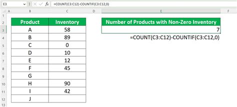 how to count non zero numbers in excel