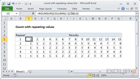 how to count recurring values in excel