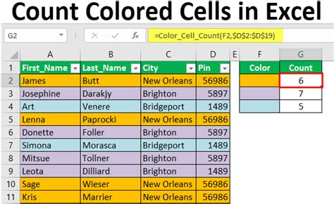 how to count rows by color in excel