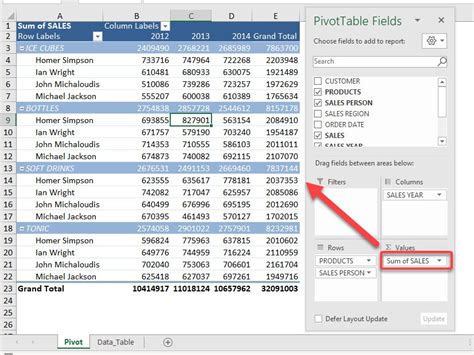 how to count rows in excel pivot table