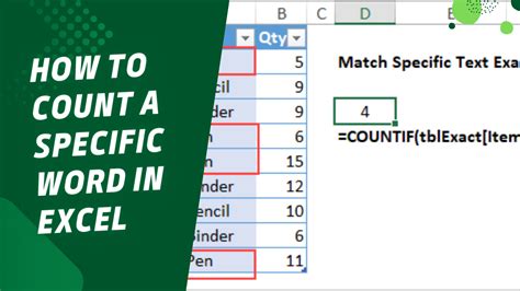 how to count specific words in excel from another sheet