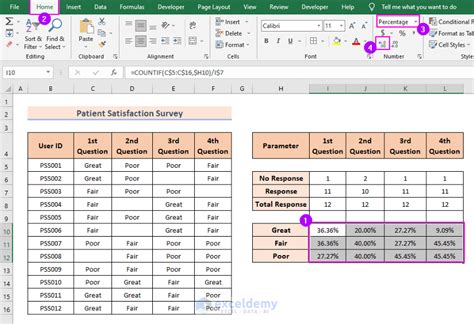 how to count survey responses in excel