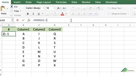 how to count the number of x's in a row in excel