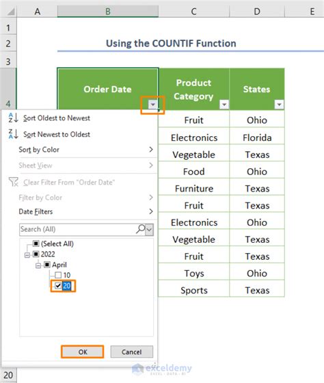 how to count unique values in a filtered column in excel