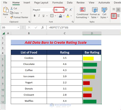 how to create 1-10 scale in excel